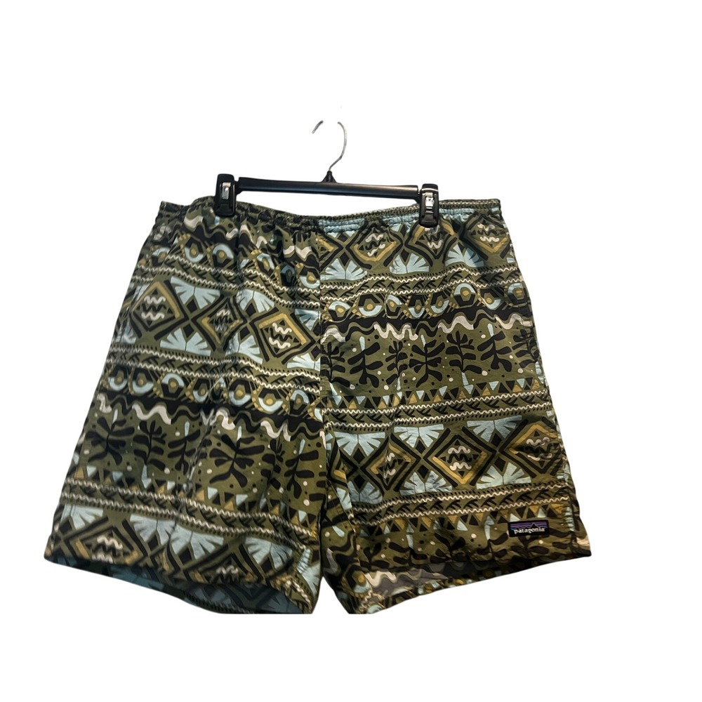 Patagonia Mens Nylon Baggies Shorts 6" Mesa Painted Agave Green Mesh Liner Swim